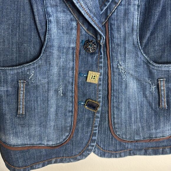 Vtg cache ladies denim thick jacket size 12 - Picture 4 of 10